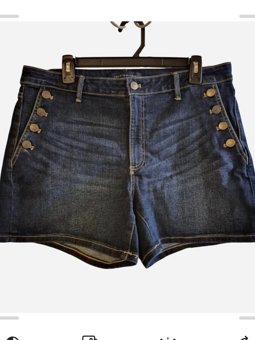 NWOT Tommy Hilfiger Sailor Dark wash denim shorts with button details size 12